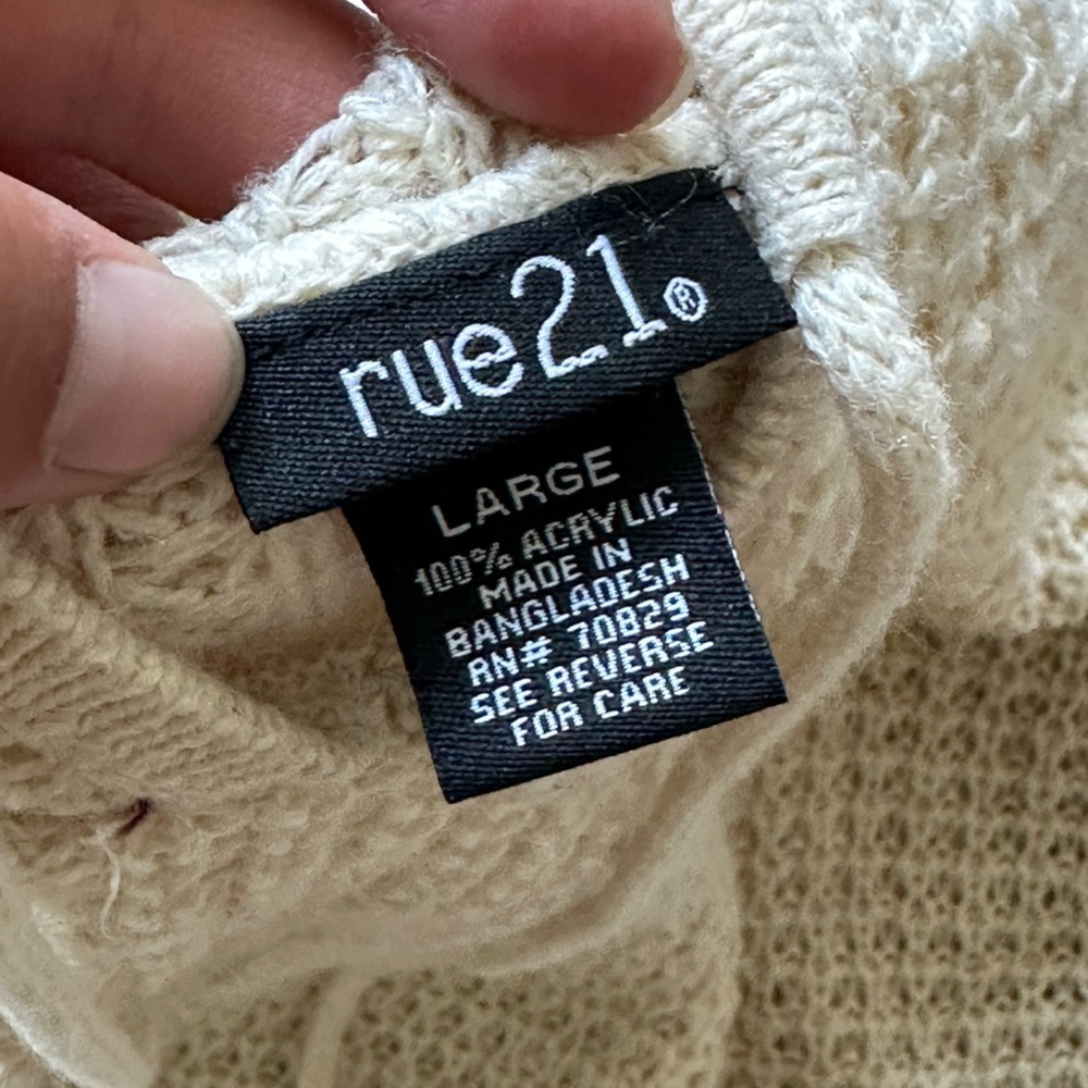 Rue 21 crochet size large hooded sweater - Picture 3 of 4